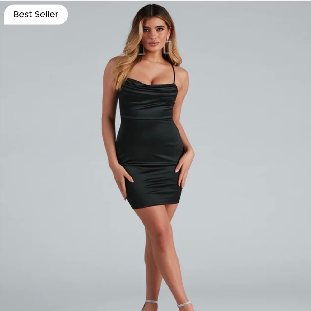 Windsor Sleek Vibes Satin Mini Dress